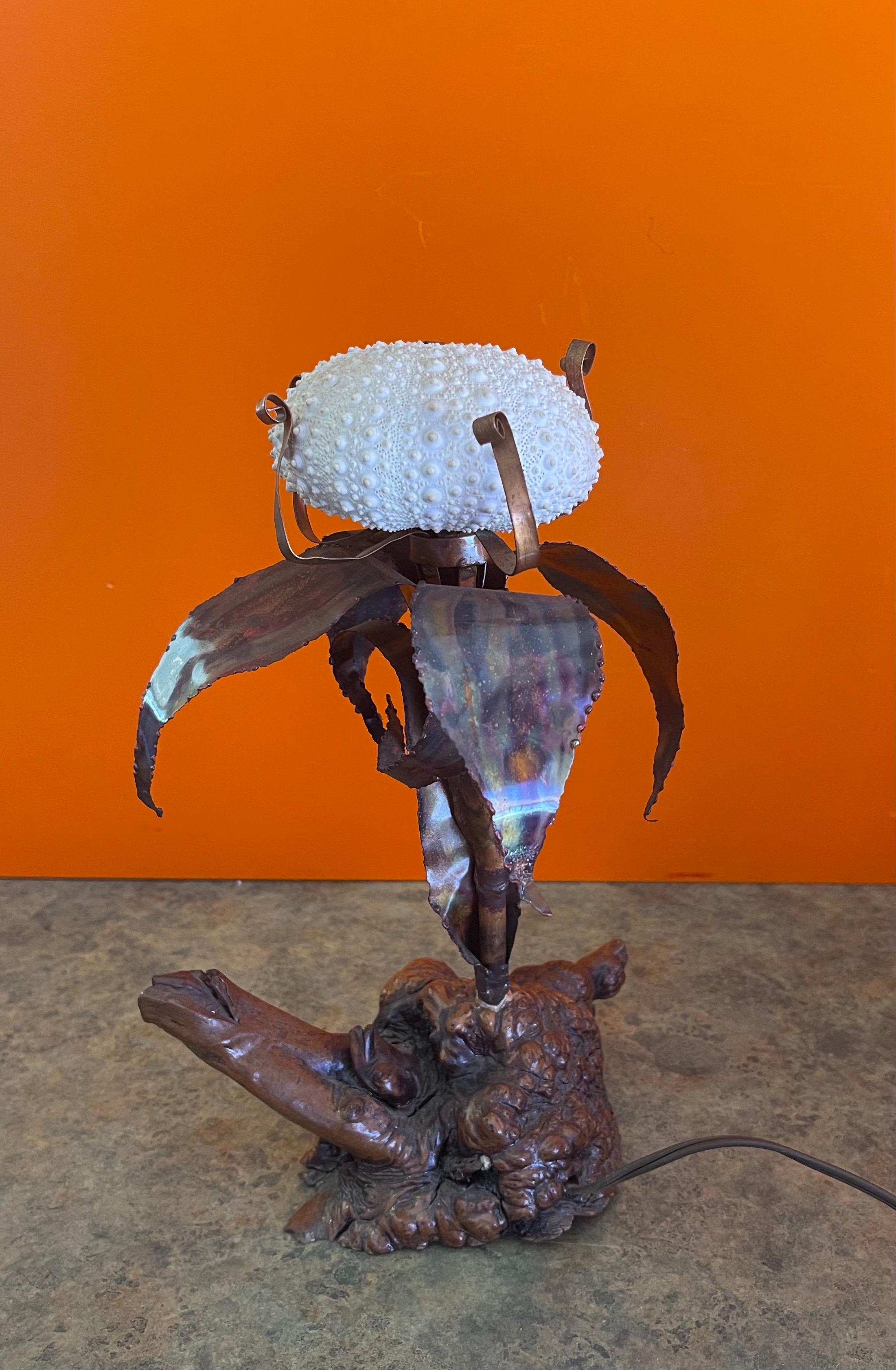 Pair of Mid-Century Sculptural Sea Urchin Table Lamps by Curtis Jere 2