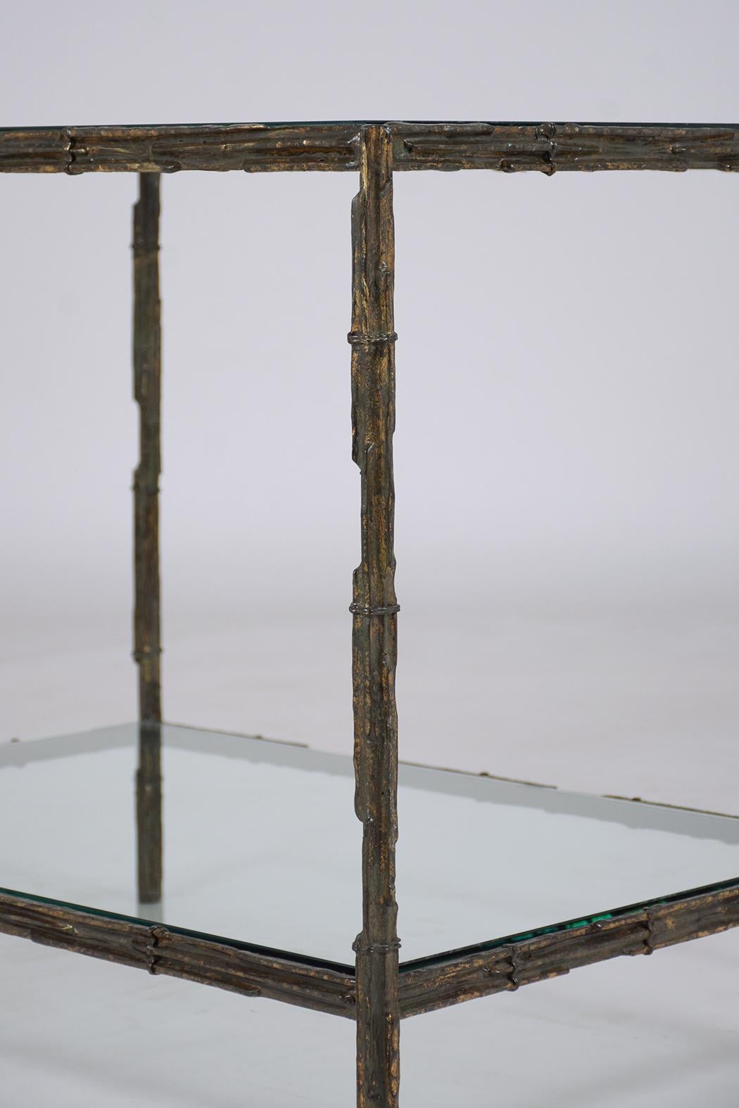 Carved Pair of Mid-Century Modern Side Tables