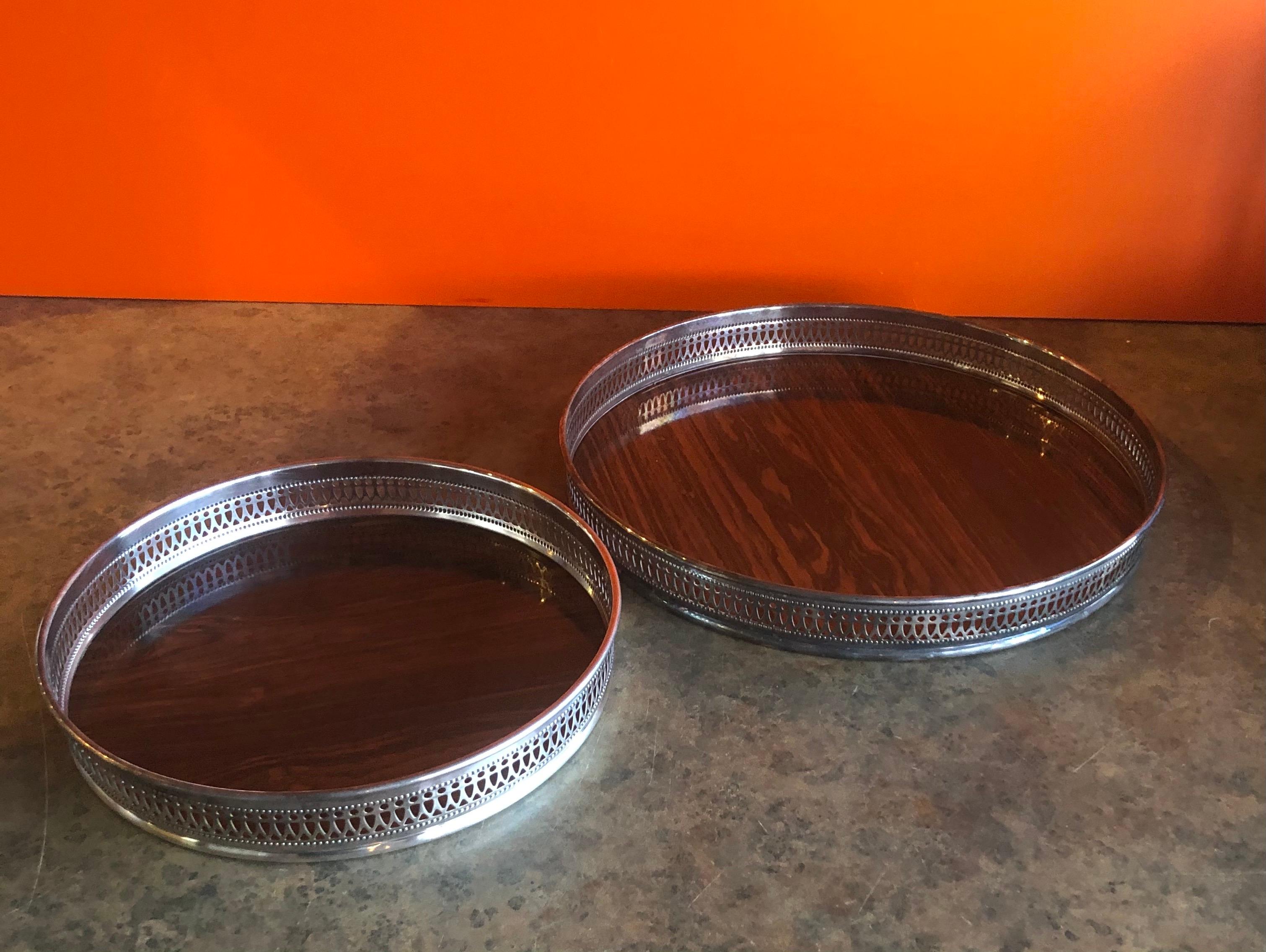 Pair of Midcentury Serving Trays by Sheffield Silver Co. 2