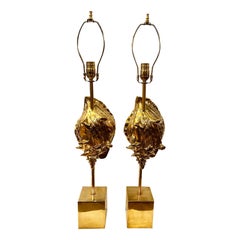 Pair of Mid Century Shell Lamps
