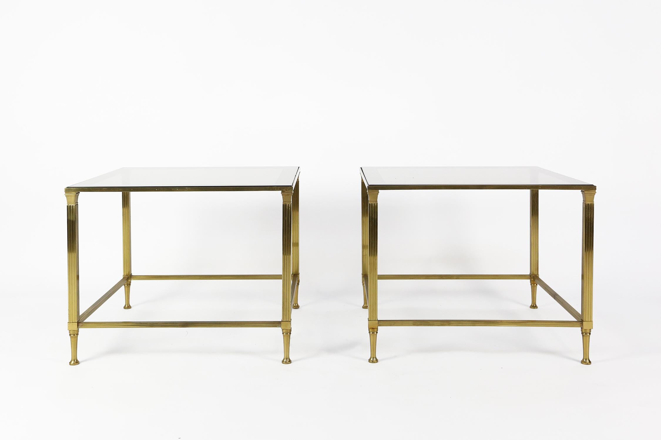 French Pair of Midcentury Side Tables by Maison Jansen, France, 1950s For Sale