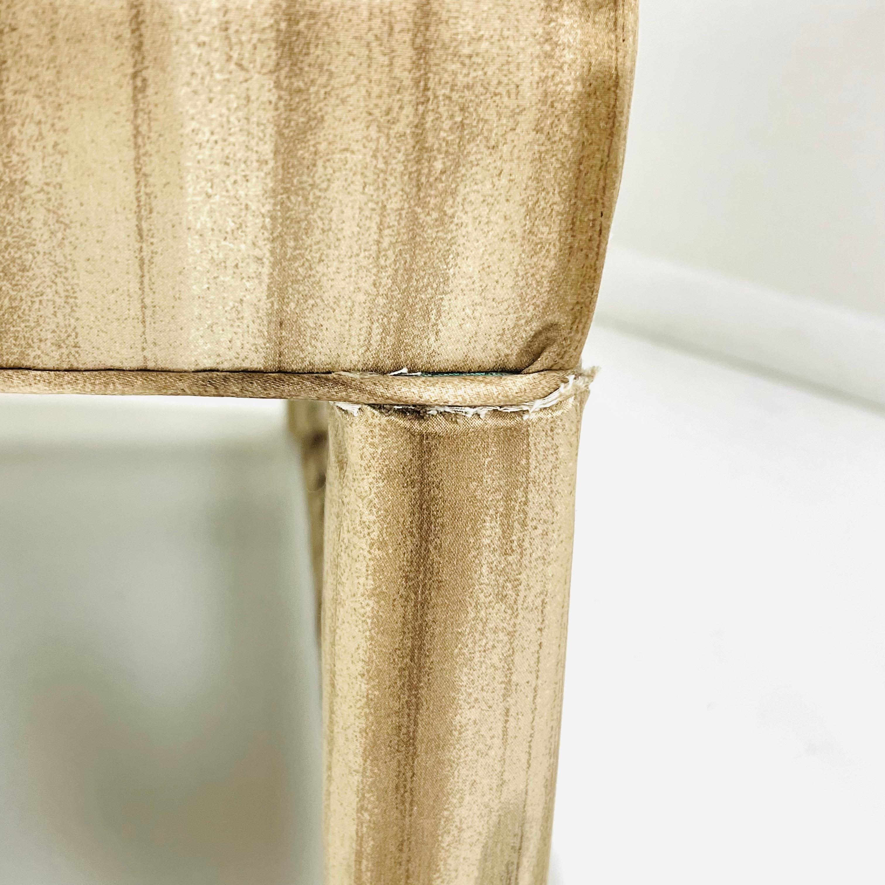 Pair of Mid Century Silk Upholstered Parsons Armchairs 13
