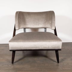 Pair of Midcentury Slipper Chairs in Ebonized Walnut by Robsjohn-Gibbings