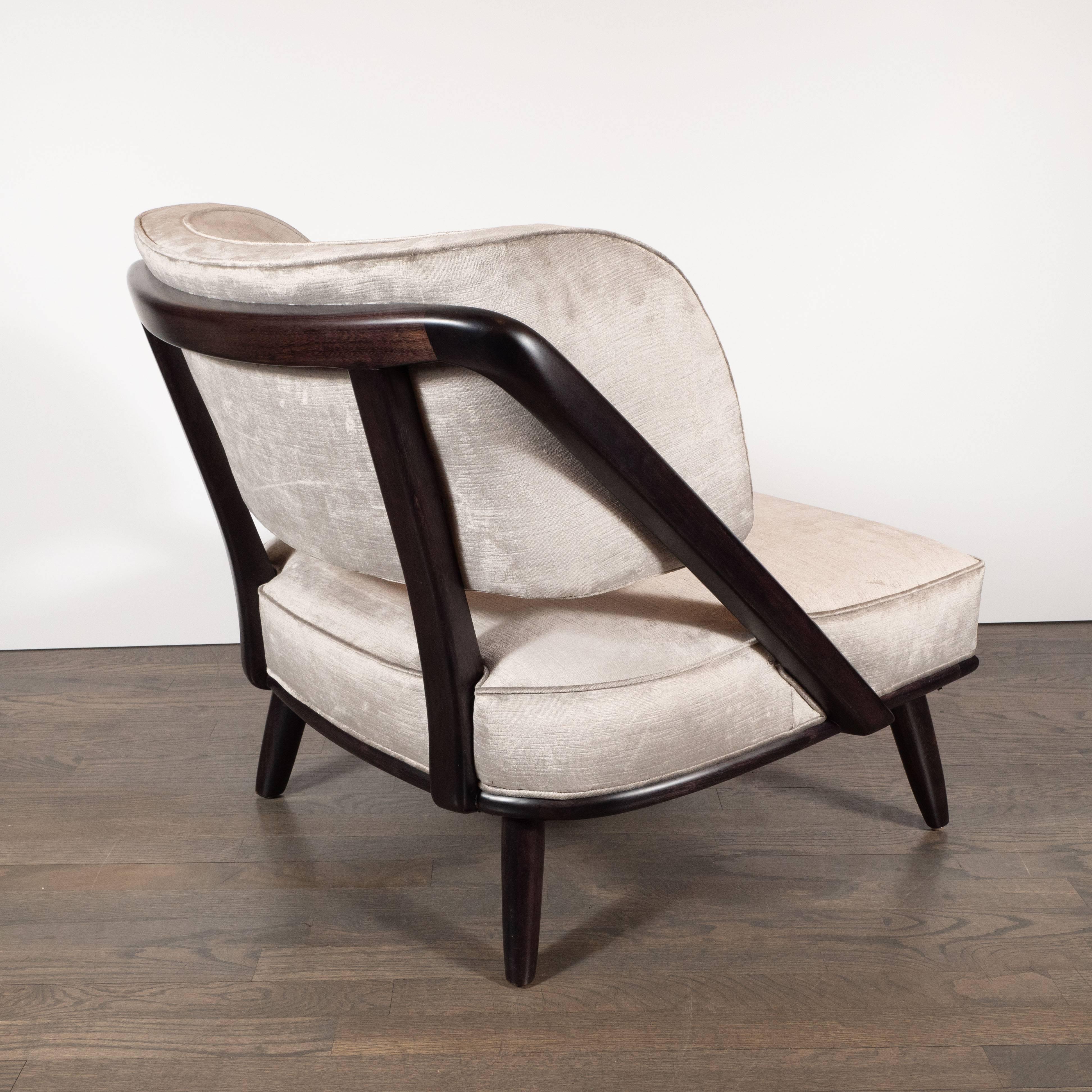Mid-Century Modern Pair of Midcentury Slipper Chairs in Ebonized Walnut by Robsjohn-Gibbings