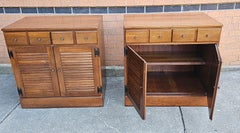 Pair of Mid-Century Solid Cherry Side Cabinets, Circa 1970s