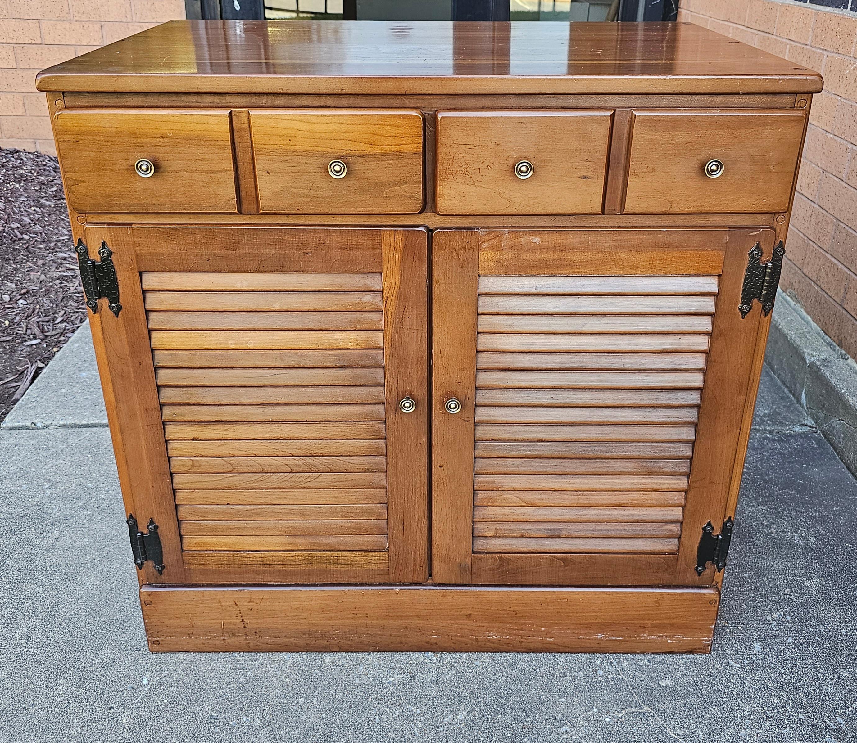 Pair of Mid-Century Solid Cherry Side Cabinets, Circa 1970s For Sale 1