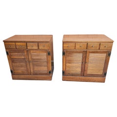 Used Pair of Mid-Century Solid Cherry Side Cabinets, Circa 1970s