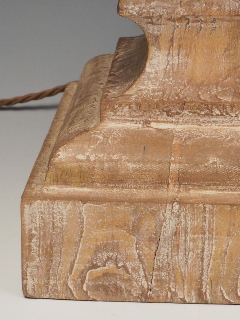 Paire de lampes de table en bois de manguier massif du milieu du siècle, Lime Wood en vente 2