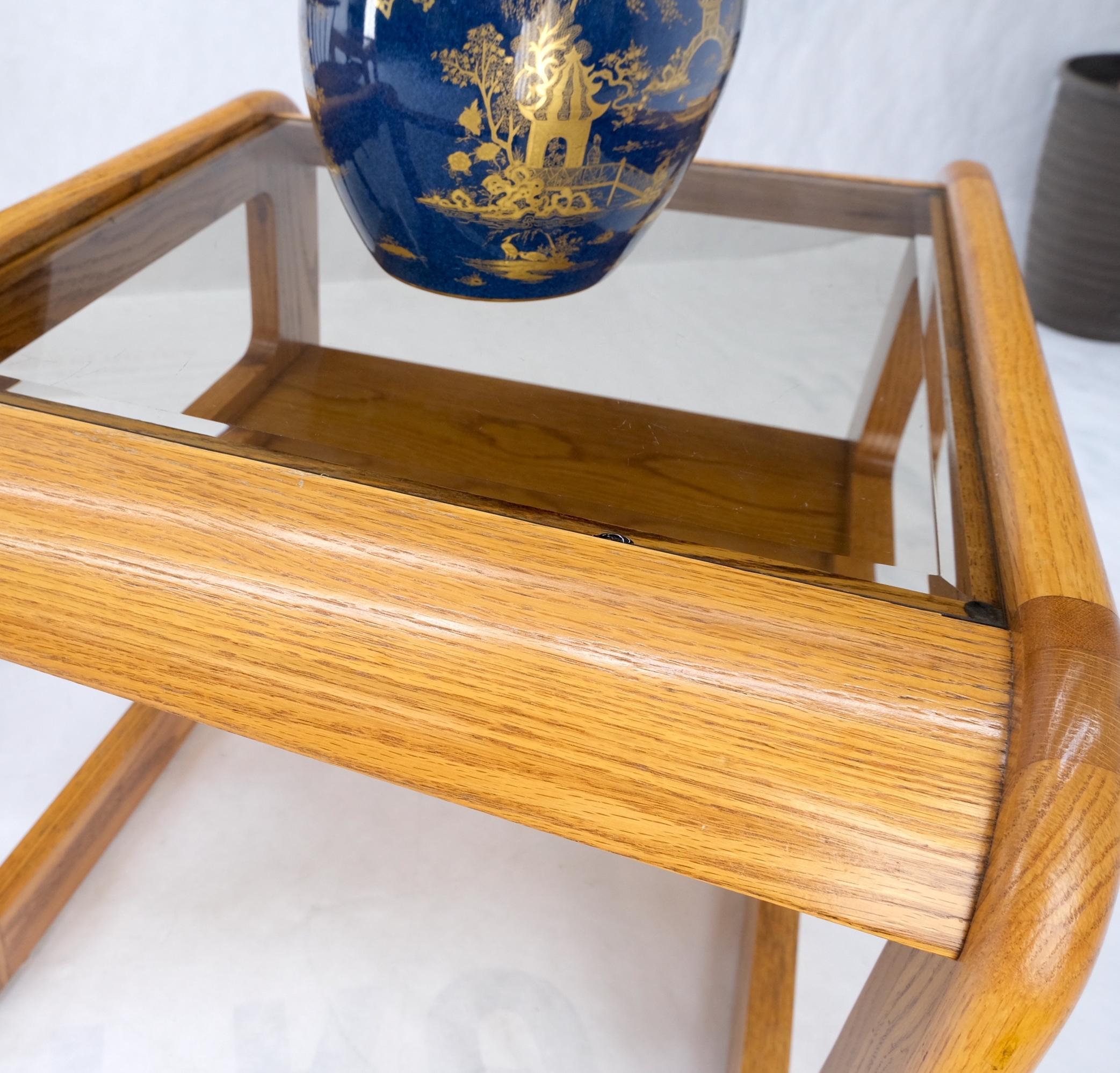 oak end tables with glass top