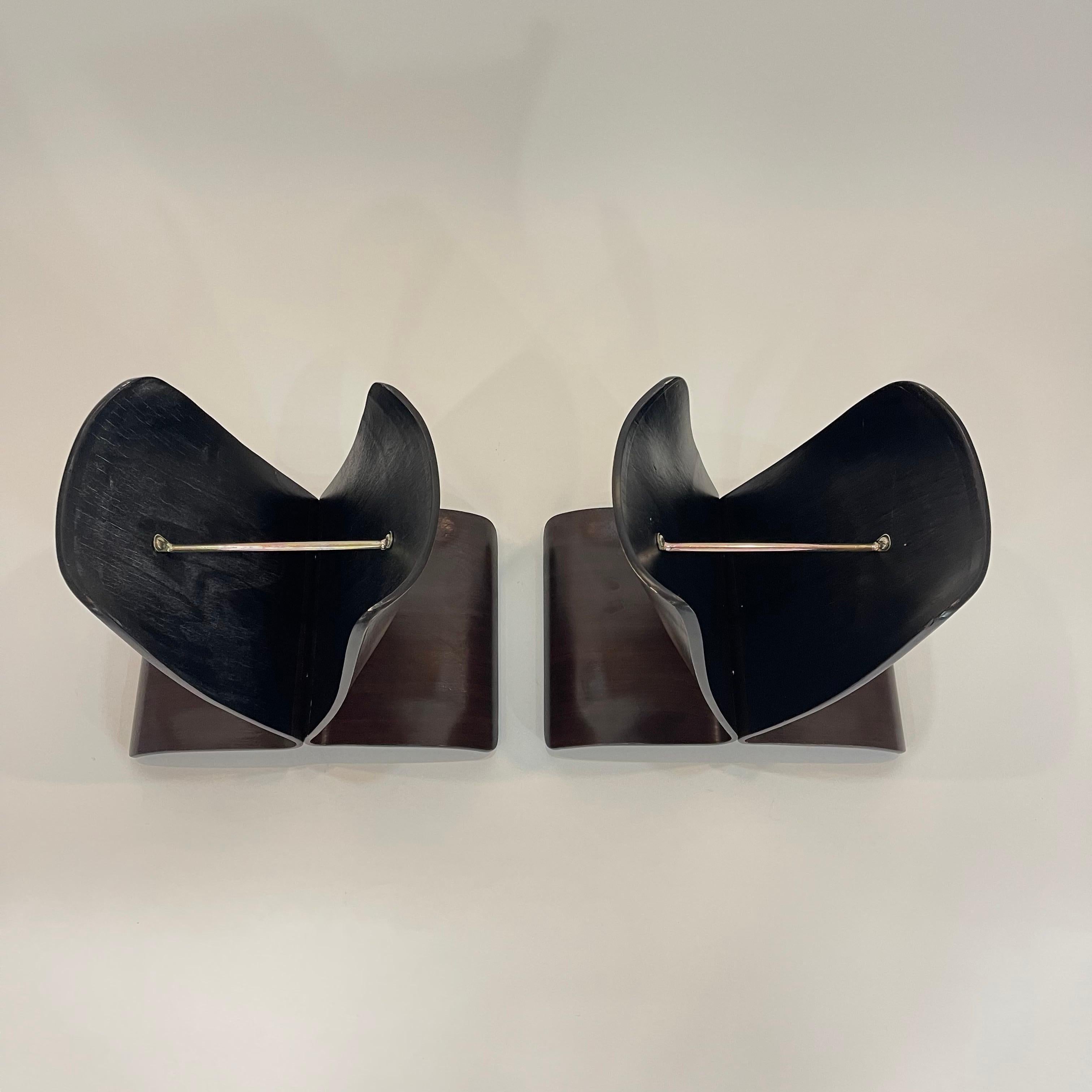 Pair of Mid Century Sori Yanagi Attributed Butterfly Stools, Tendo, Japan 1980s 6