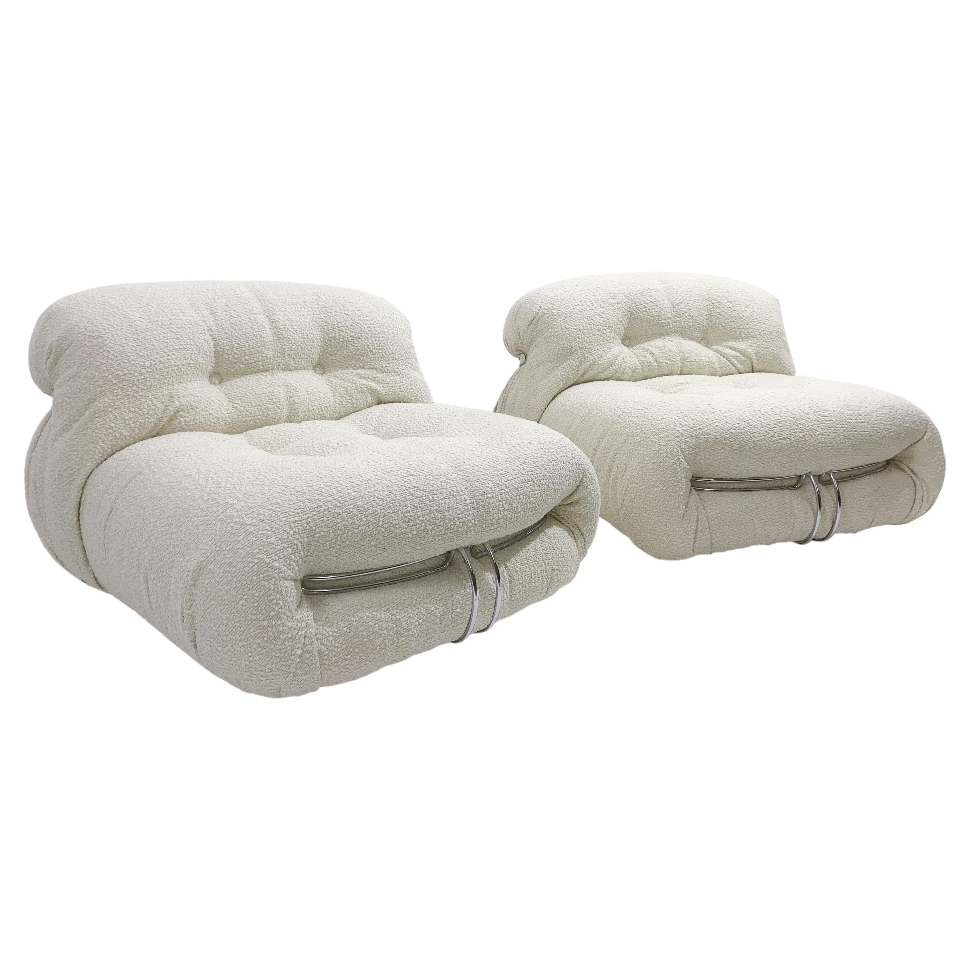 Pair of Mid-Century "Soriana" Lounge Chairs by Afra & Tobia Scarpa for Cassina For Sale
