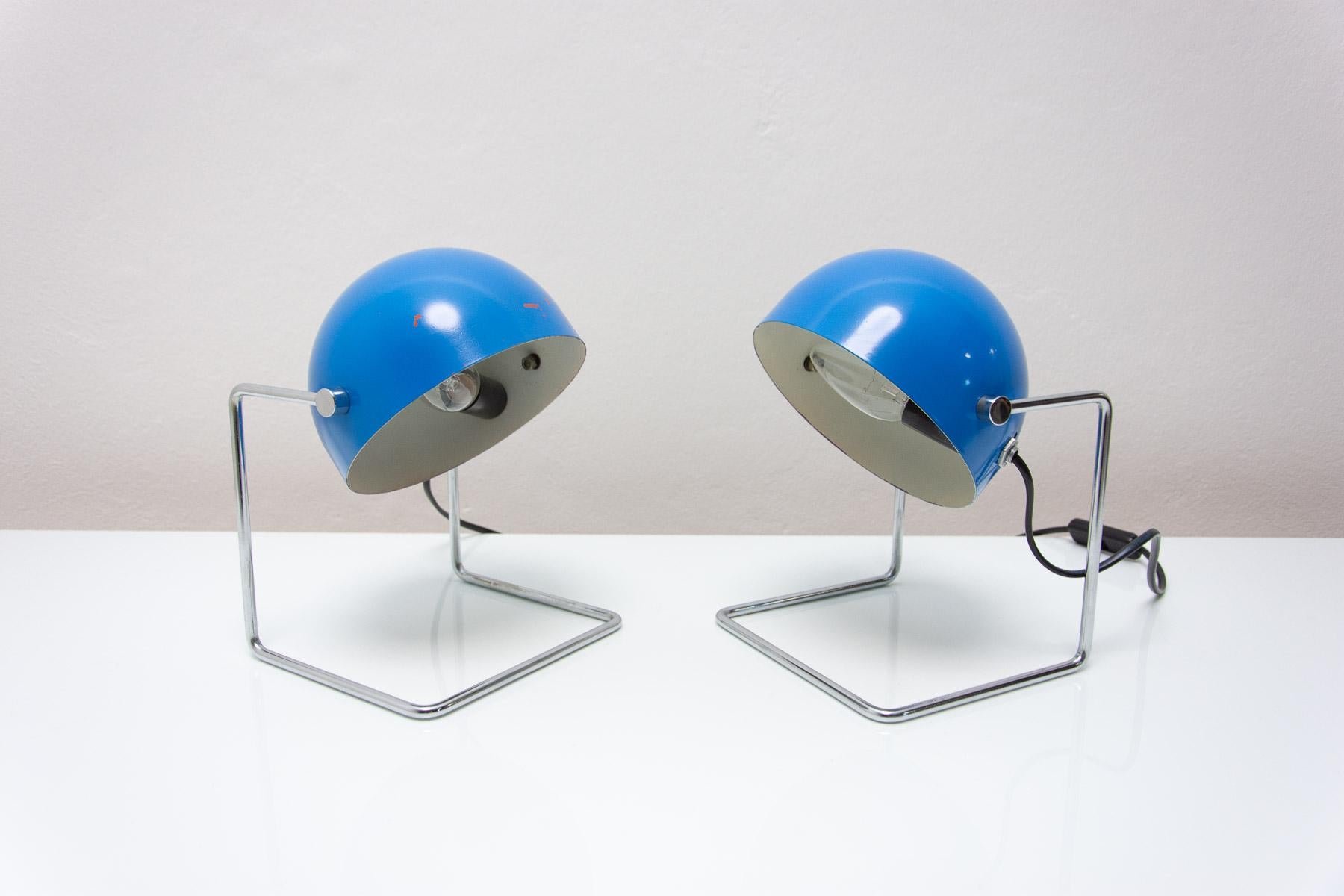 Czech  Pair of Midcentury Space-Age Positioning Desk Lamps, 1960s