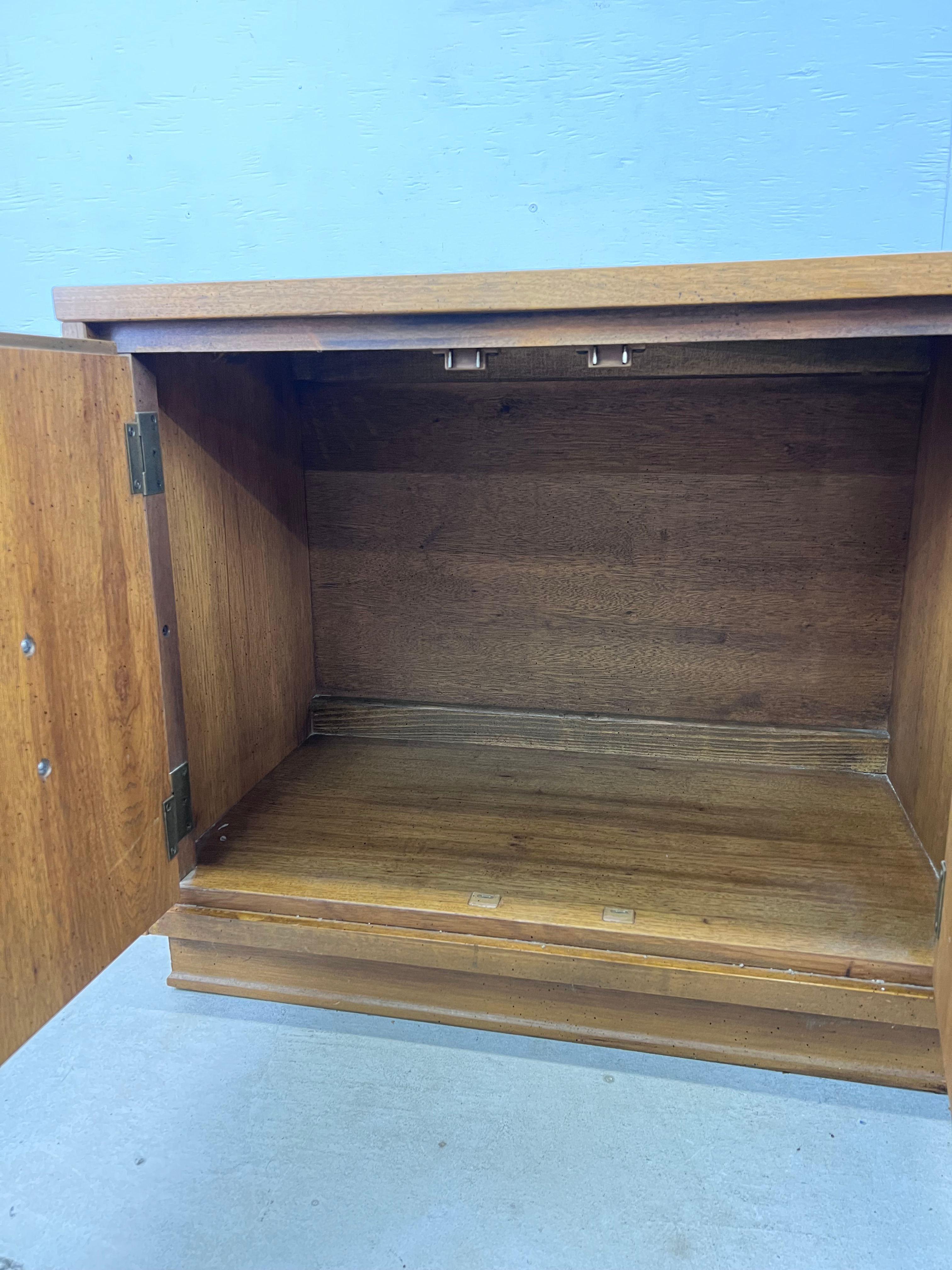 Pair of Mid Century Spanish Revival End Table Cabinets by Bassett In Excellent Condition In Freehold, NJ