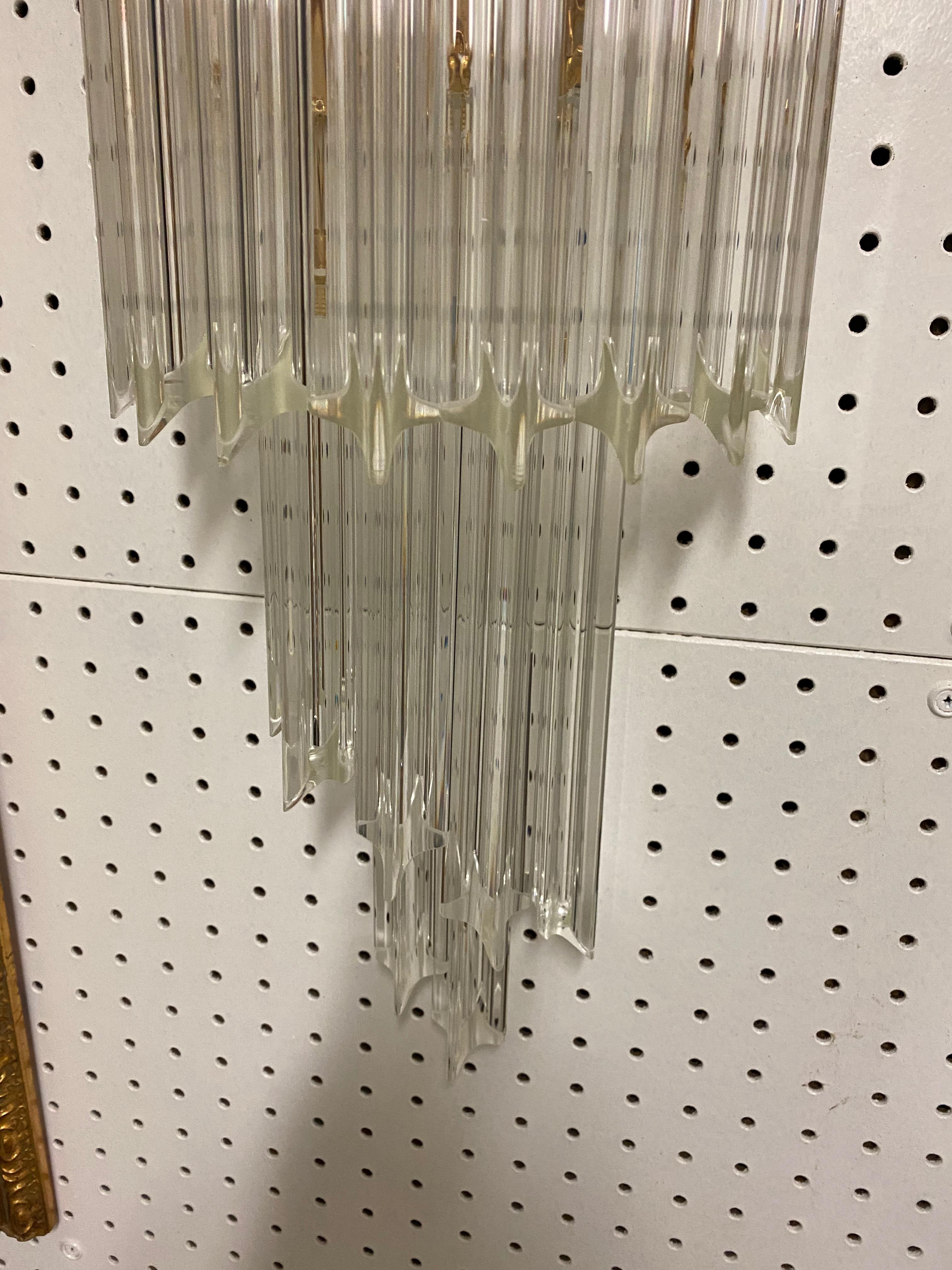 Pair of Mid Century Spiral Murano Glass Sconces In Good Condition For Sale In North Bergen, NJ
