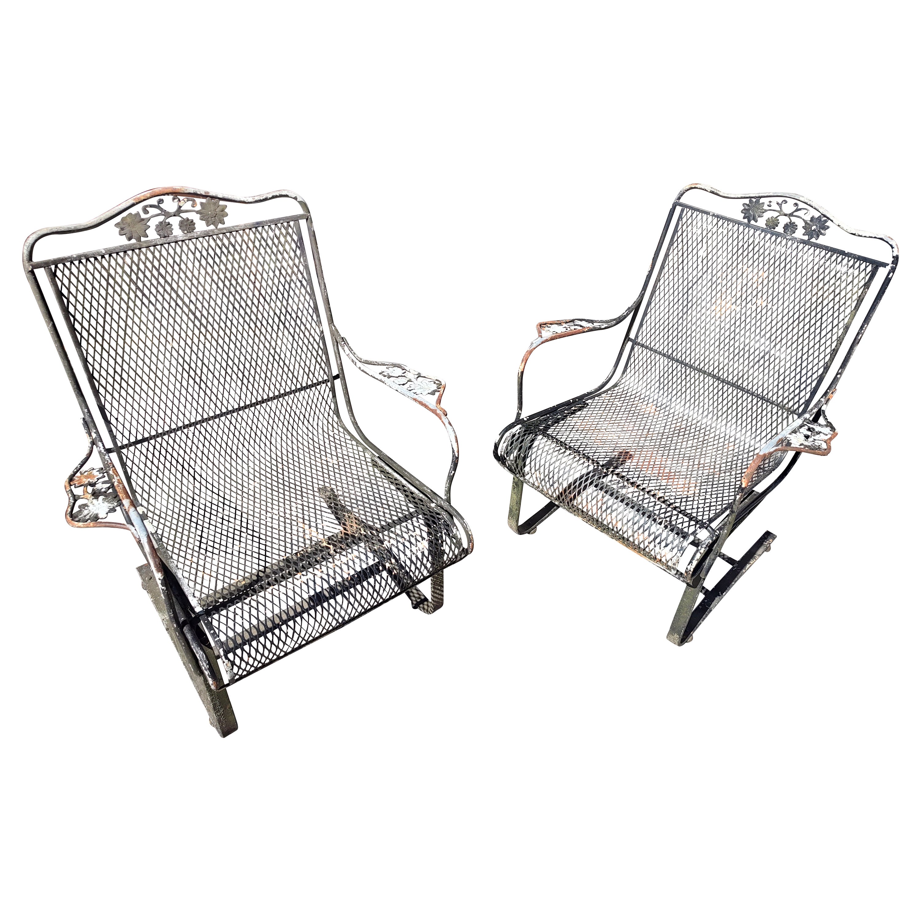 Pair of Mid Century Spring Bouncer Lounge Chairs by Russell Woodard