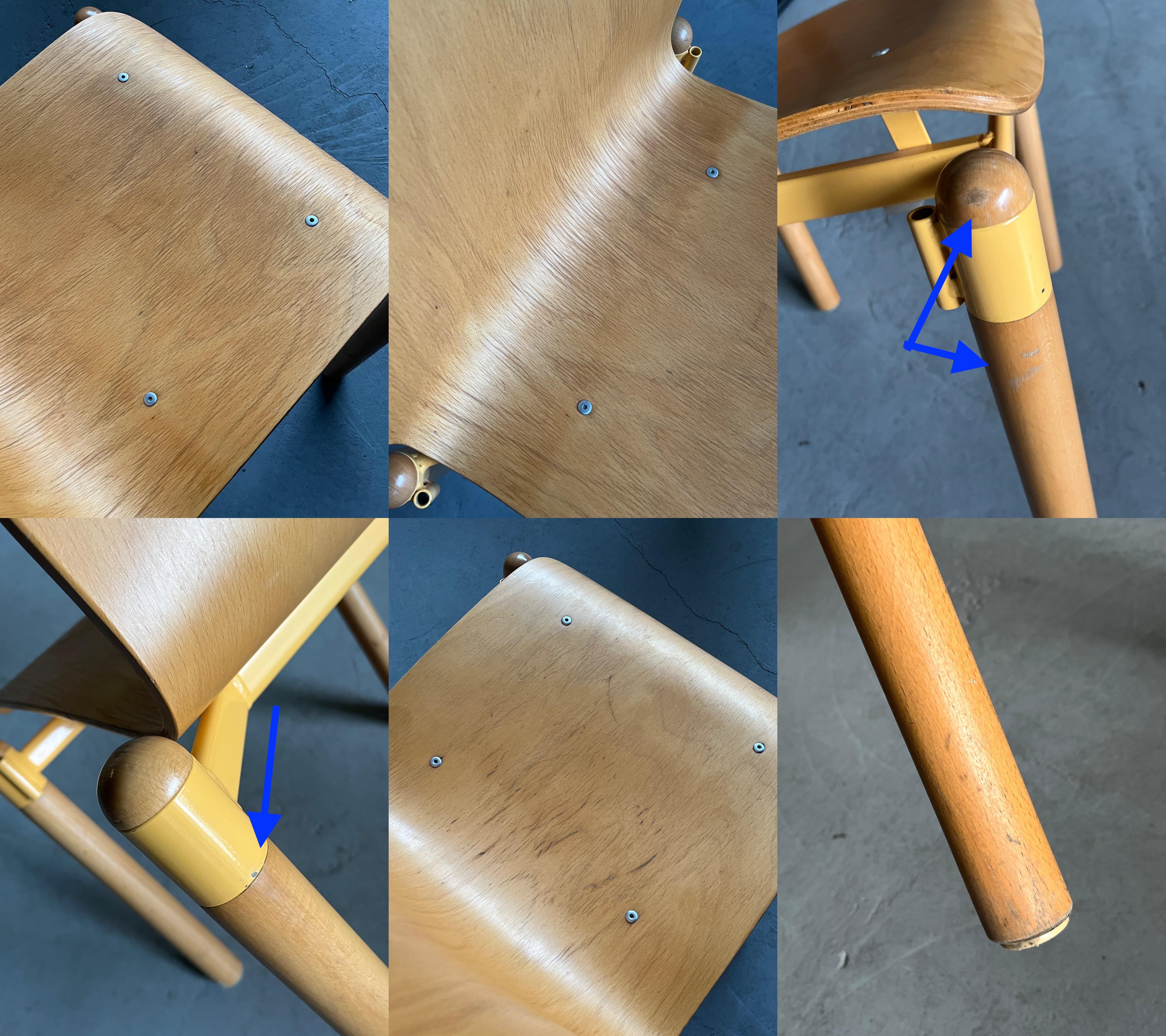 Pair of Mid-Century Stackable Bentwood and Metal Dining Chairs, 1990s Austria 5