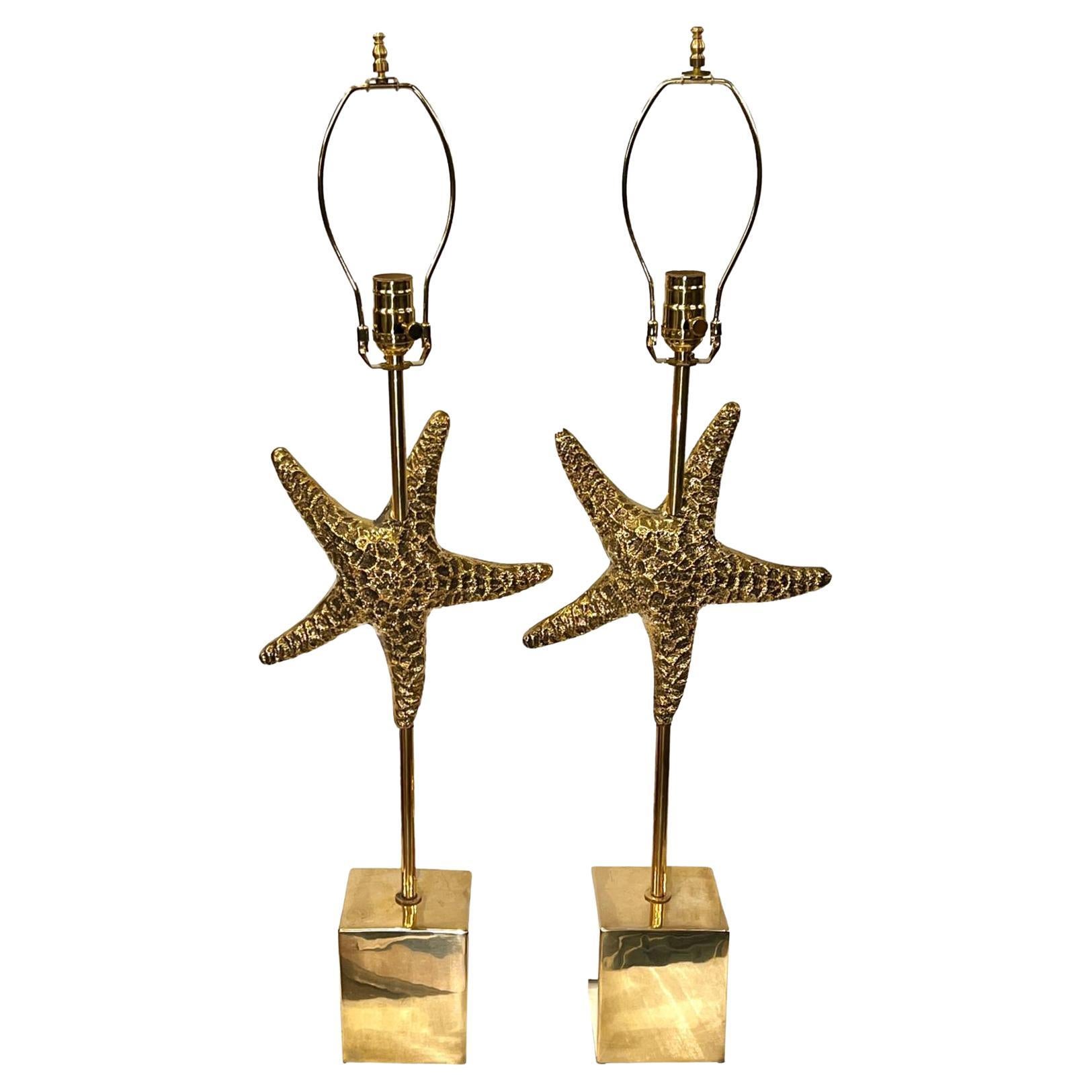 Pair of Mid Century Starfish Lamps For Sale