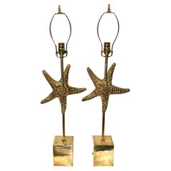 Vintage Pair of Mid Century Starfish Lamps
