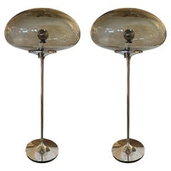 Paire de lampes portatives en Stemlite à champignon du milieu du siècle dernier