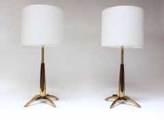 Pair of Mid-Century Stiffel "Rocket" Table Lamps in Brass