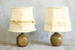 Pair of Mid-century stoneware lamps by Guy Baudat, 1960s - Era Tiffoche Lerat