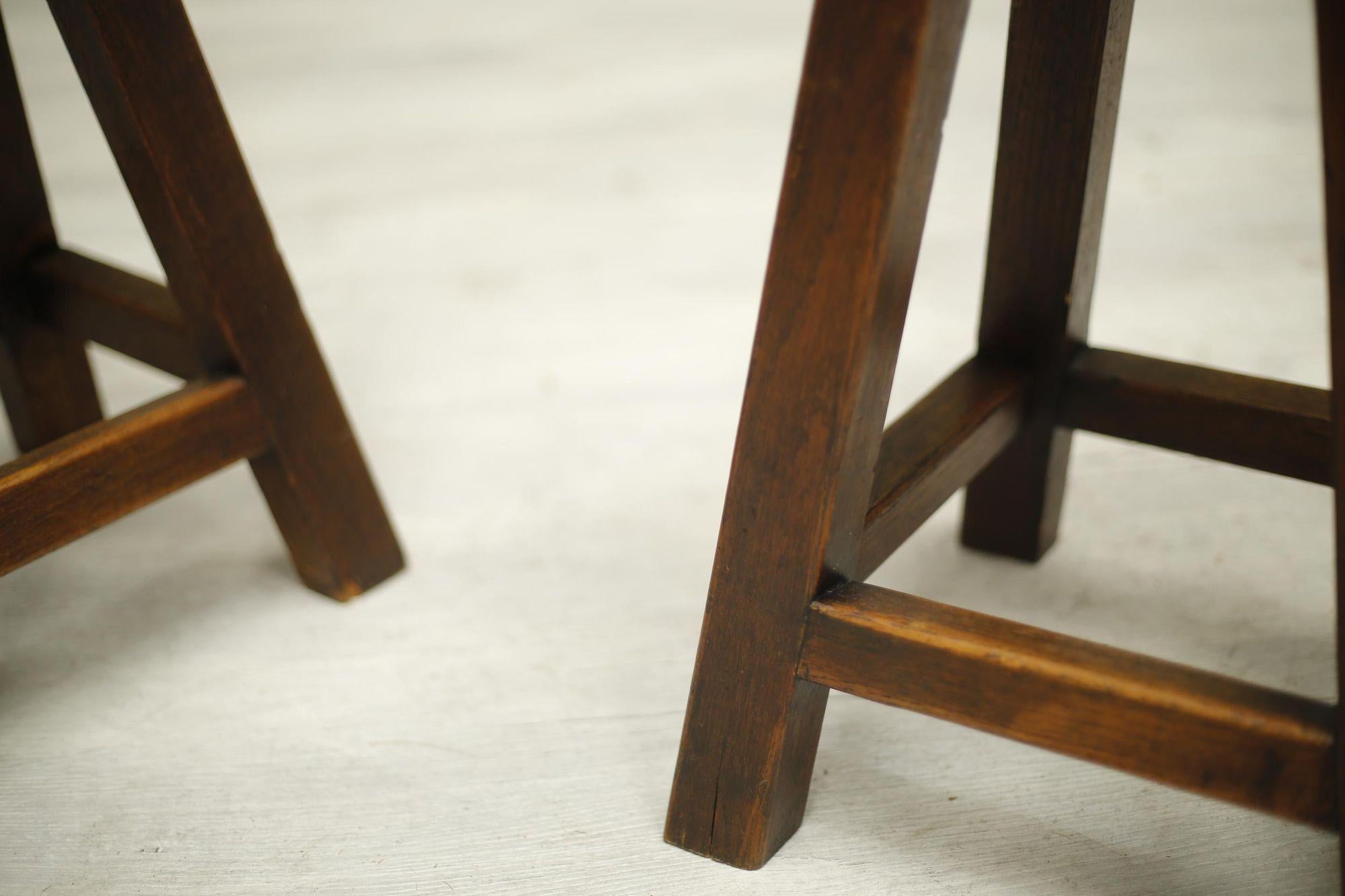 Elm Pair of Mid Century Stools by Olavi Hanninen-No2