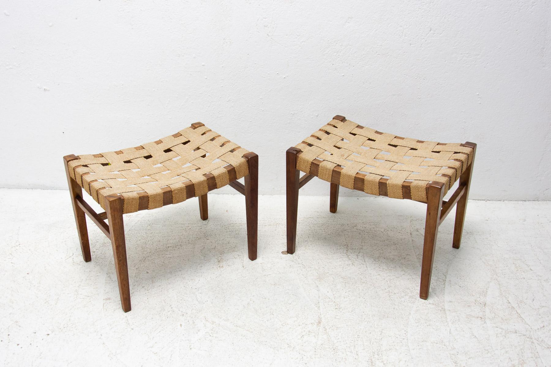 Mid-Century Modern Pair of Mid Century Stools, Footrests by Krasna Jizba, 1960´S, Czechoslovakia