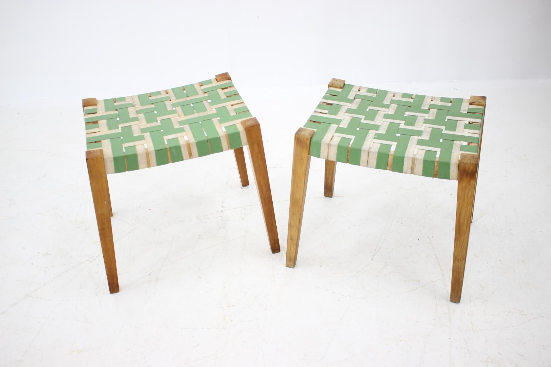 Mid-Century Modern Pair of Midcentury Stools or Tabourets, 1950s For Sale