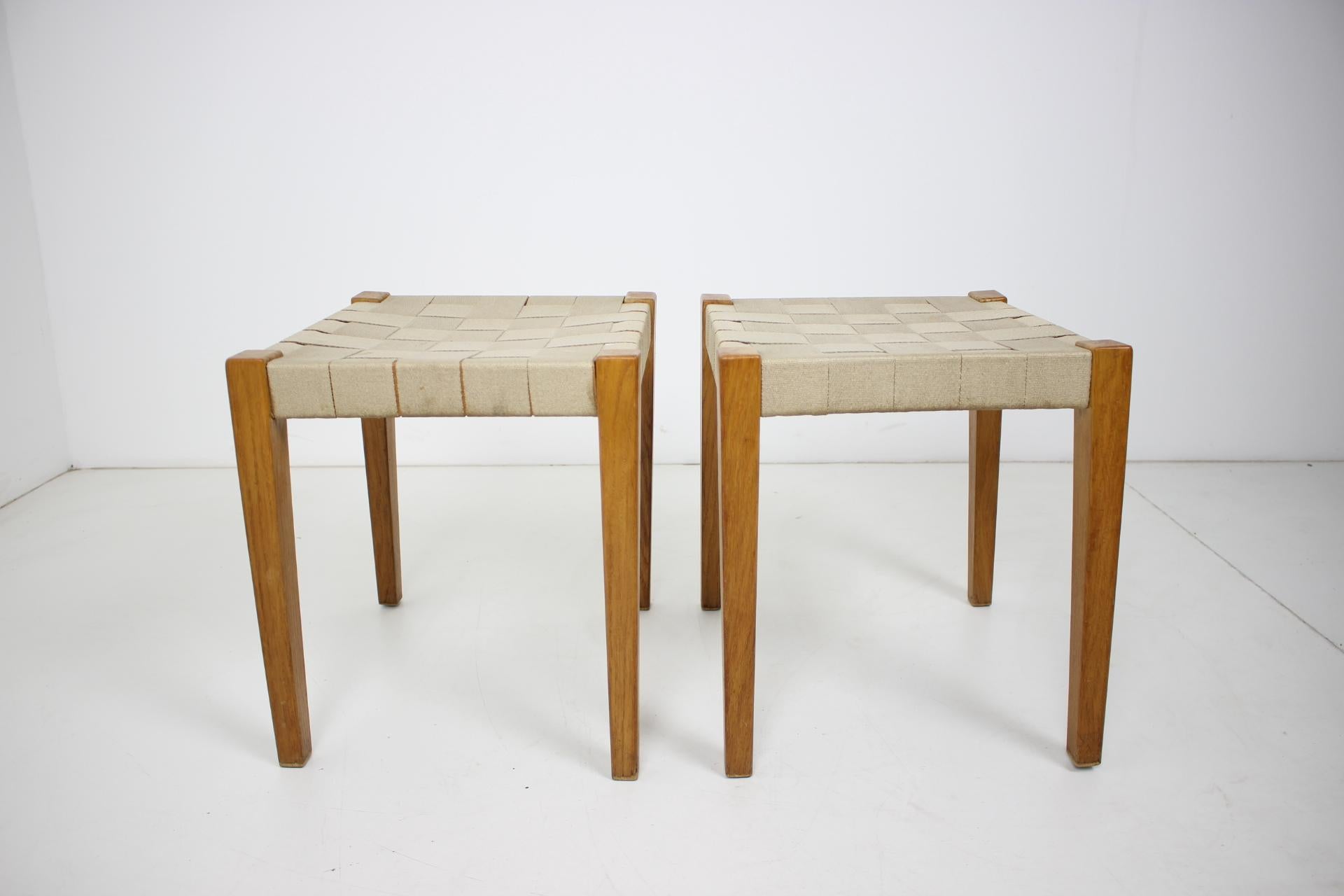 Czech Pair of Midcentury Stools or Tabourets, 1950s