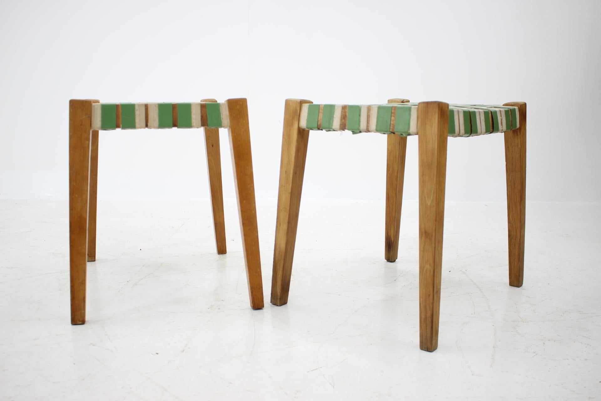 Pair of Midcentury Stools or Tabourets, 1950s In Good Condition For Sale In Praha, CZ