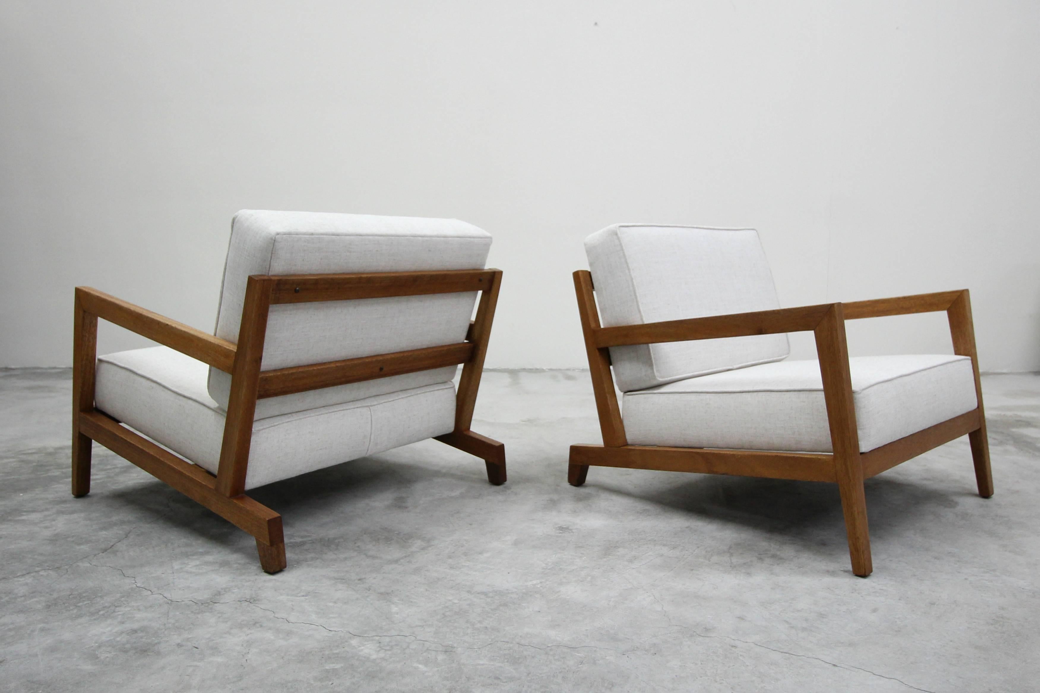 Mid-Century Modern Pair of Midcentury Studio Craft Craftsman Style Lounge Chairs