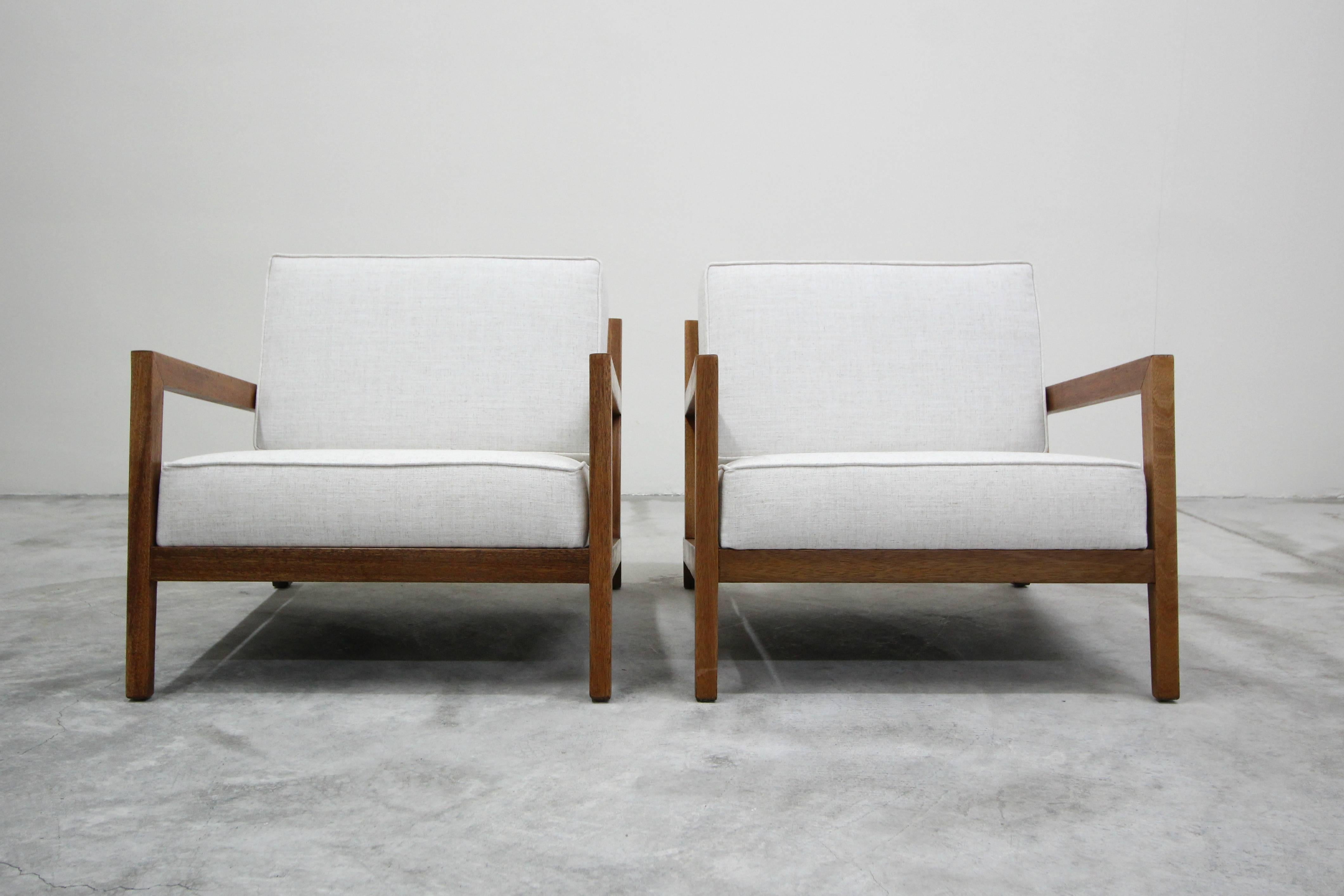 20th Century Pair of Midcentury Studio Craft Craftsman Style Lounge Chairs