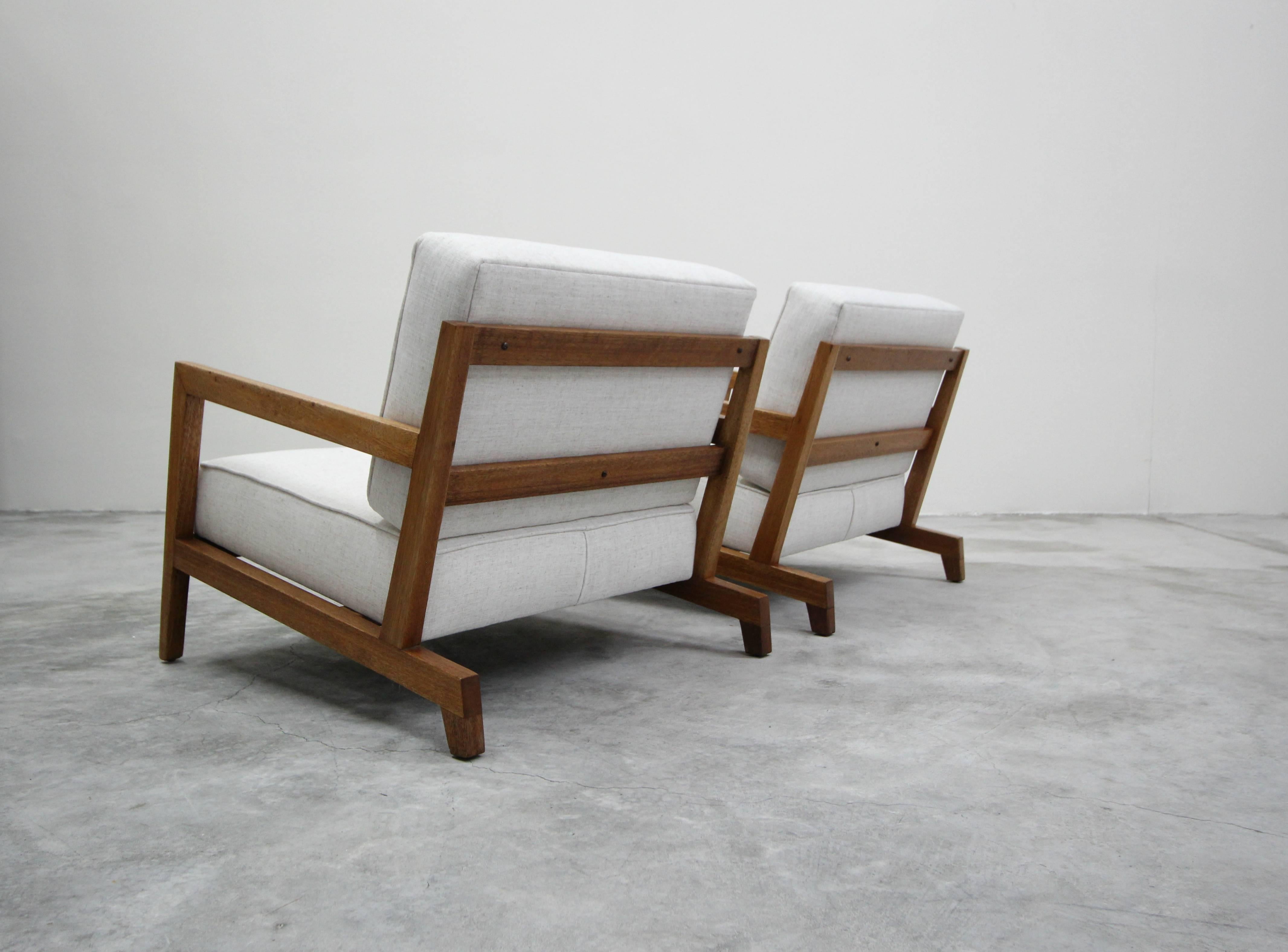 Pair of Midcentury Studio Craft Craftsman Style Lounge Chairs 1
