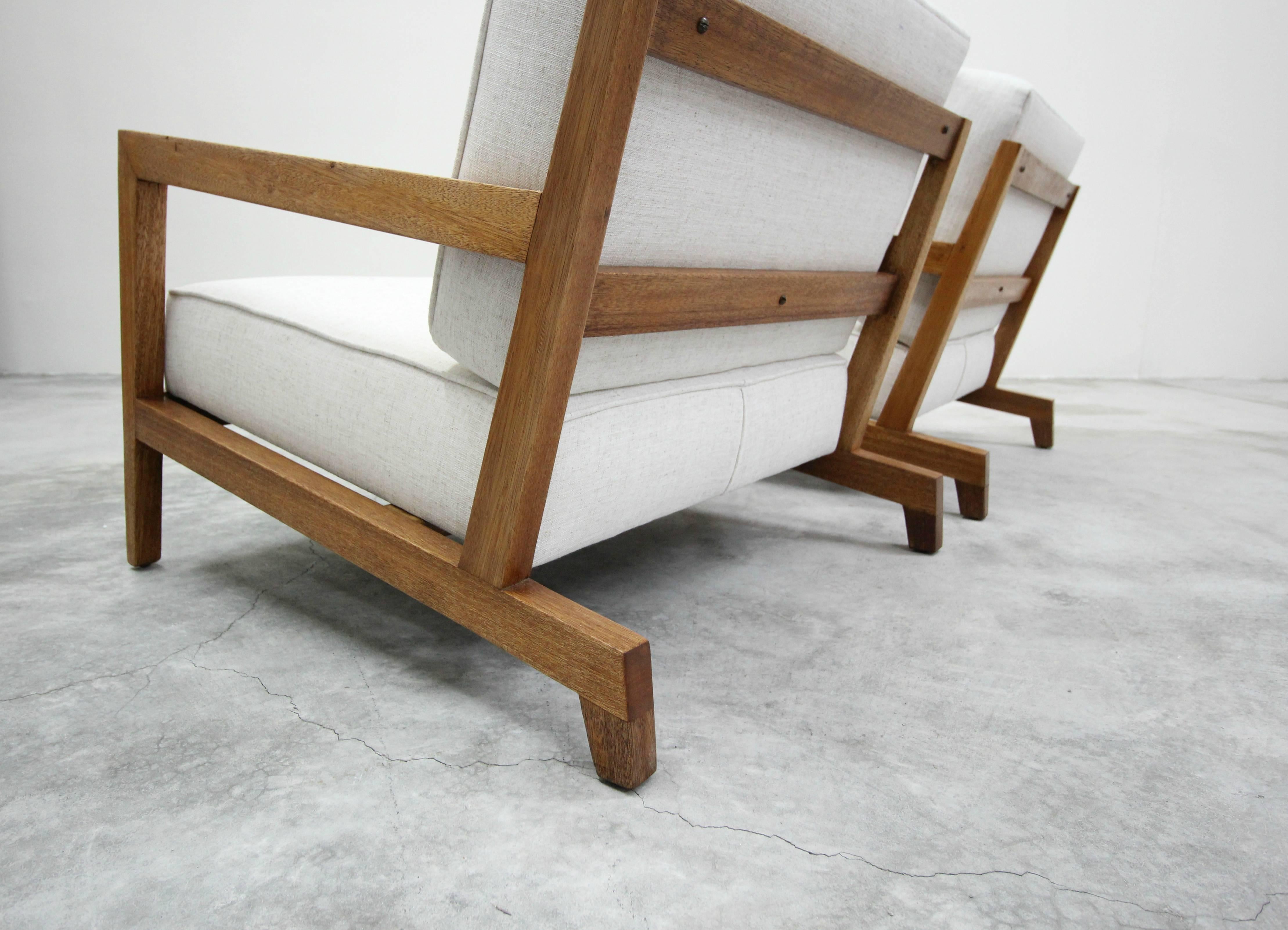 Pair of Midcentury Studio Craft Craftsman Style Lounge Chairs 2