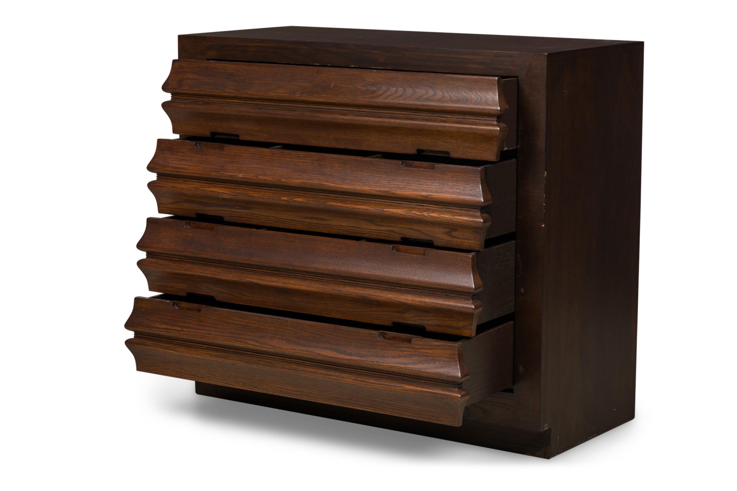 Pair of Mid-Century Style 4-Drawer Mahogany Dressers 3