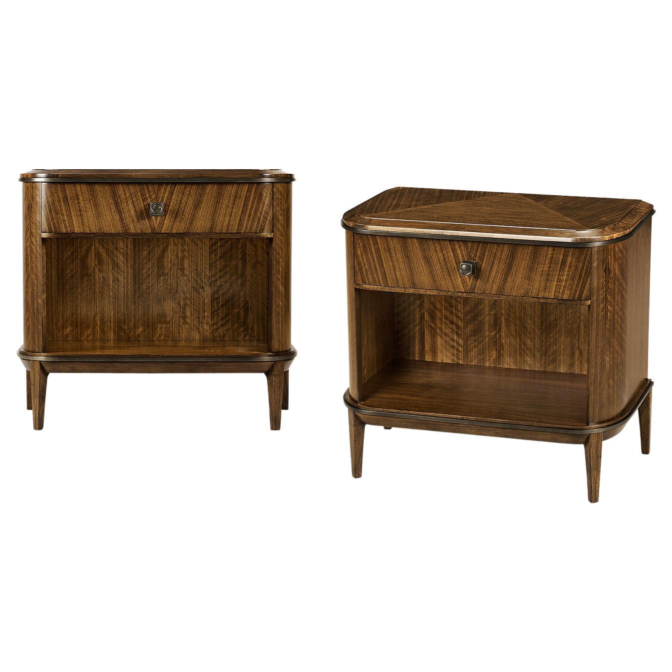 Pair of Mid Century Style D Form Nightstands