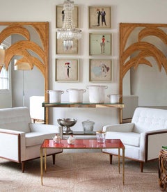 Pair of Mid-Century Style French Bamboo Mirrors