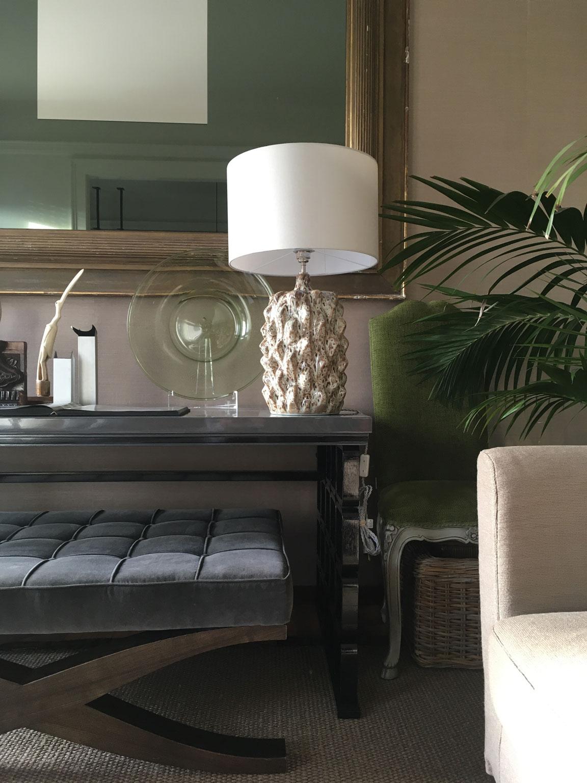 Coppia di lampade da tavolo in ceramica smaltata verde in stile metà secolo in vendita 6