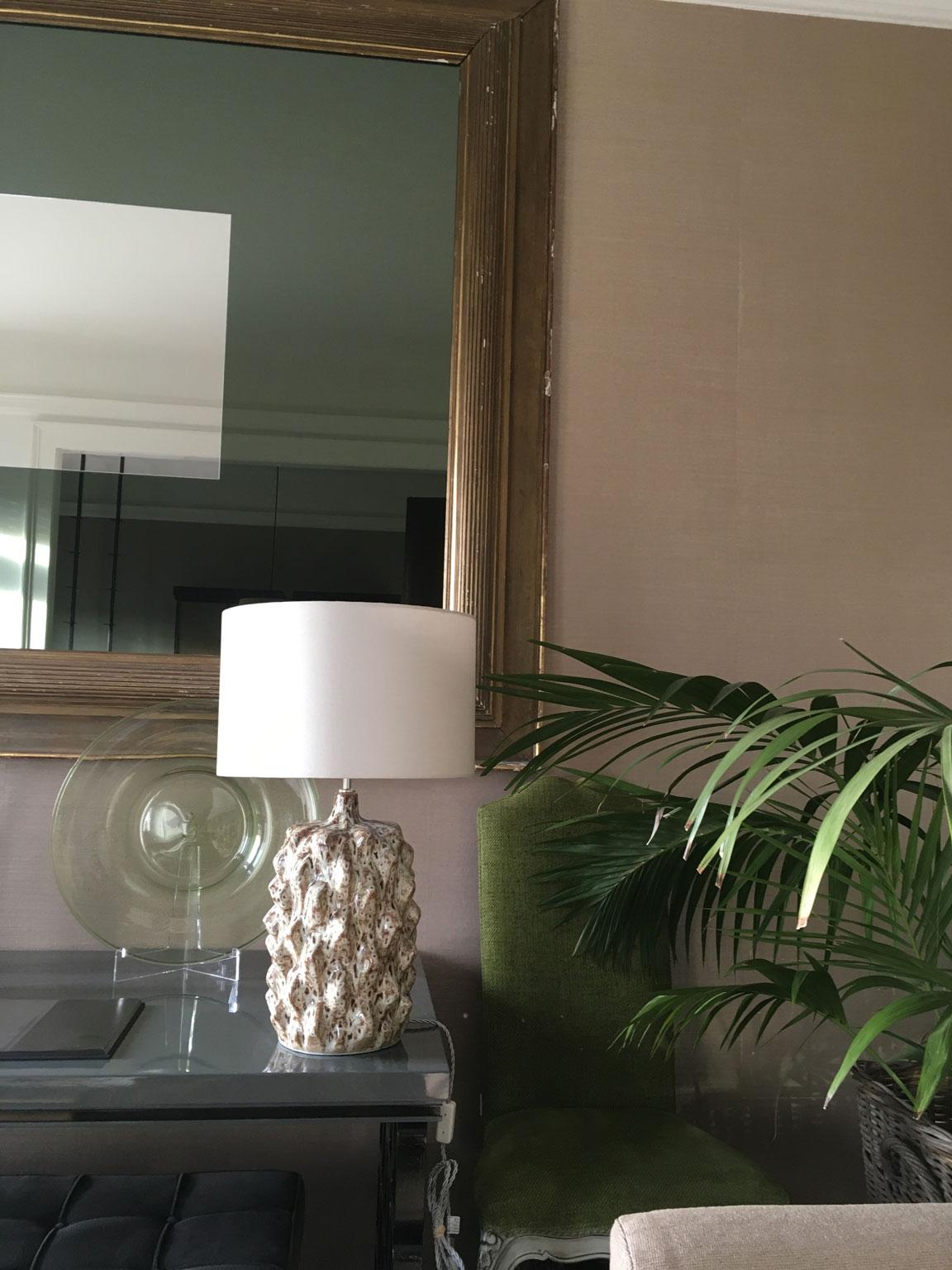 Coppia di lampade da tavolo in ceramica smaltata verde in stile metà secolo in vendita 7