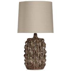 Pair of Mid-Century Style Green Glazed Ceramic Table Lamps