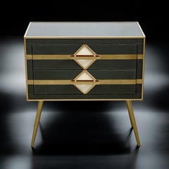 Pair of Mid-Century style Grey Night Stands or Chest of Drawers