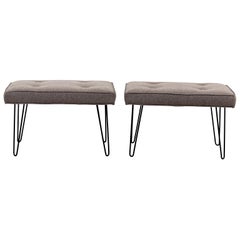 Pair of Midcentury Style Hairpin Benches