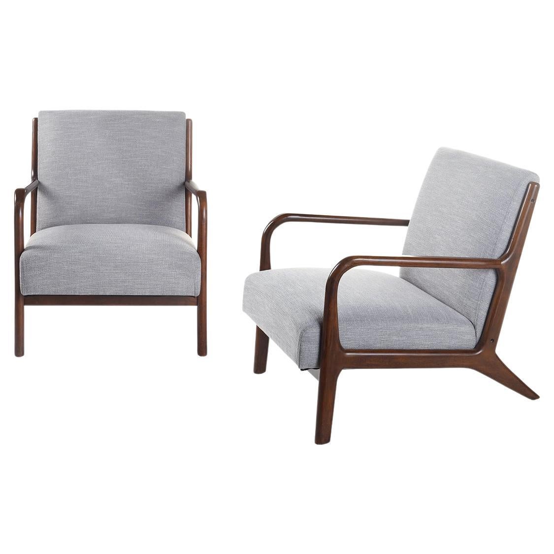 Pair of Mid Century Style Low Armchairs