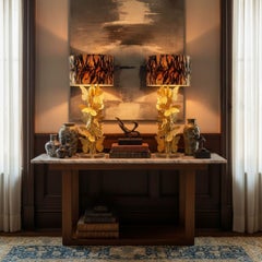 Pareja de lámparas de sobremesa de mariposas de cristal de Murano de mediados de siglo, Siglo XXI