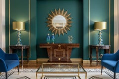 Pair of Mid-century Style Murano glass table lamps, 21th Century