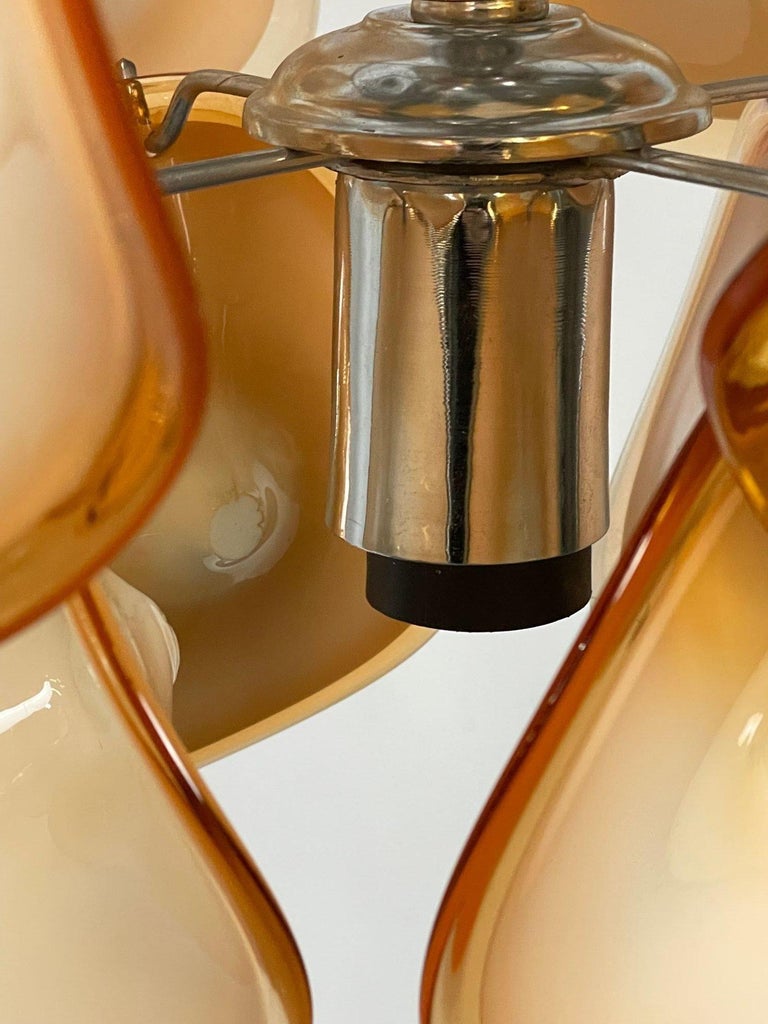 Pair of MidCentury Style Small Hand Blown Murano Glass Chandeliers