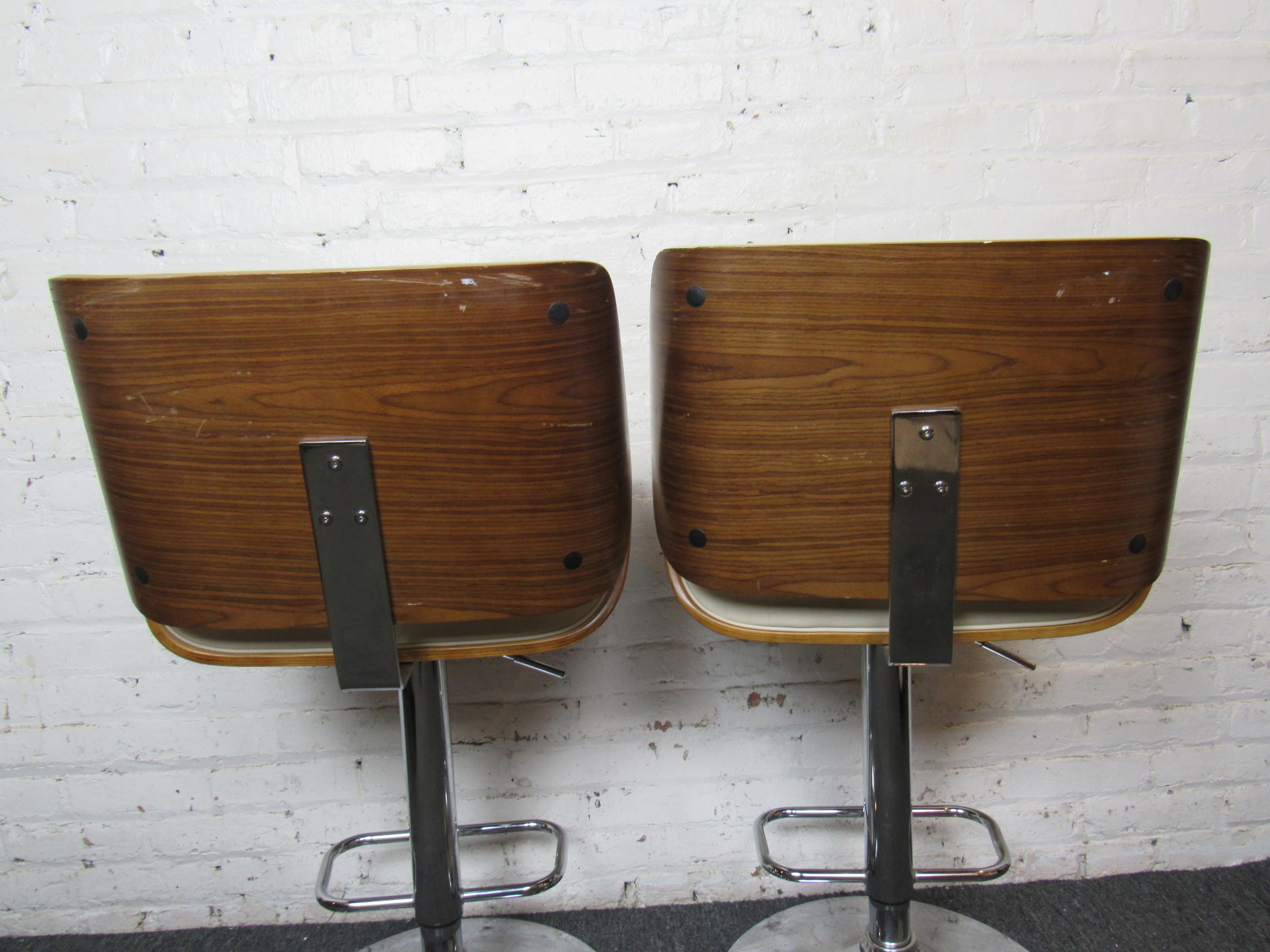 Pair of Mid-Century Style Swivel Stools 2