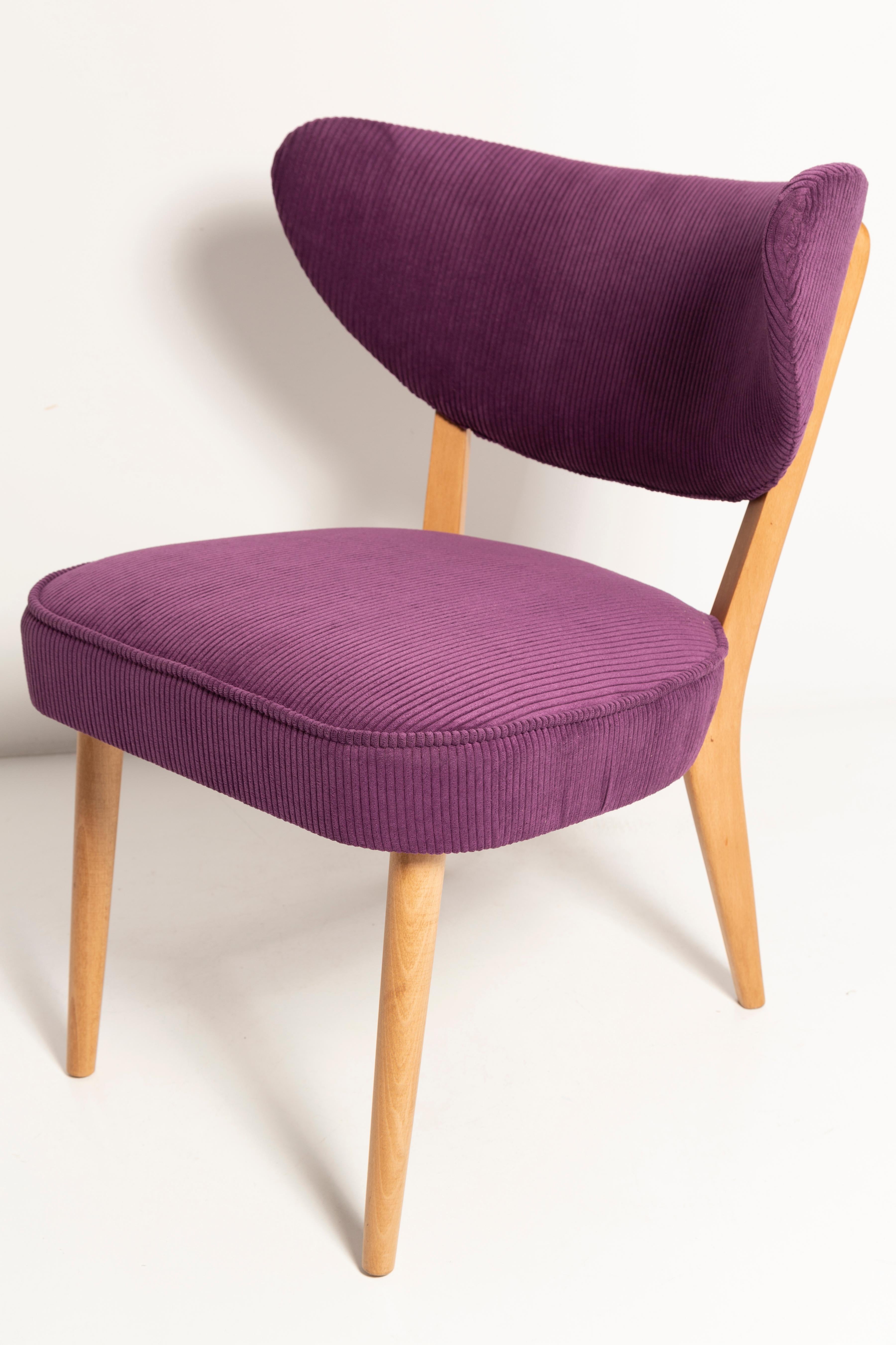 Pair of Midcentury Style Violet Velvet Club Chairs, by Vintola Studio, Europe For Sale 2