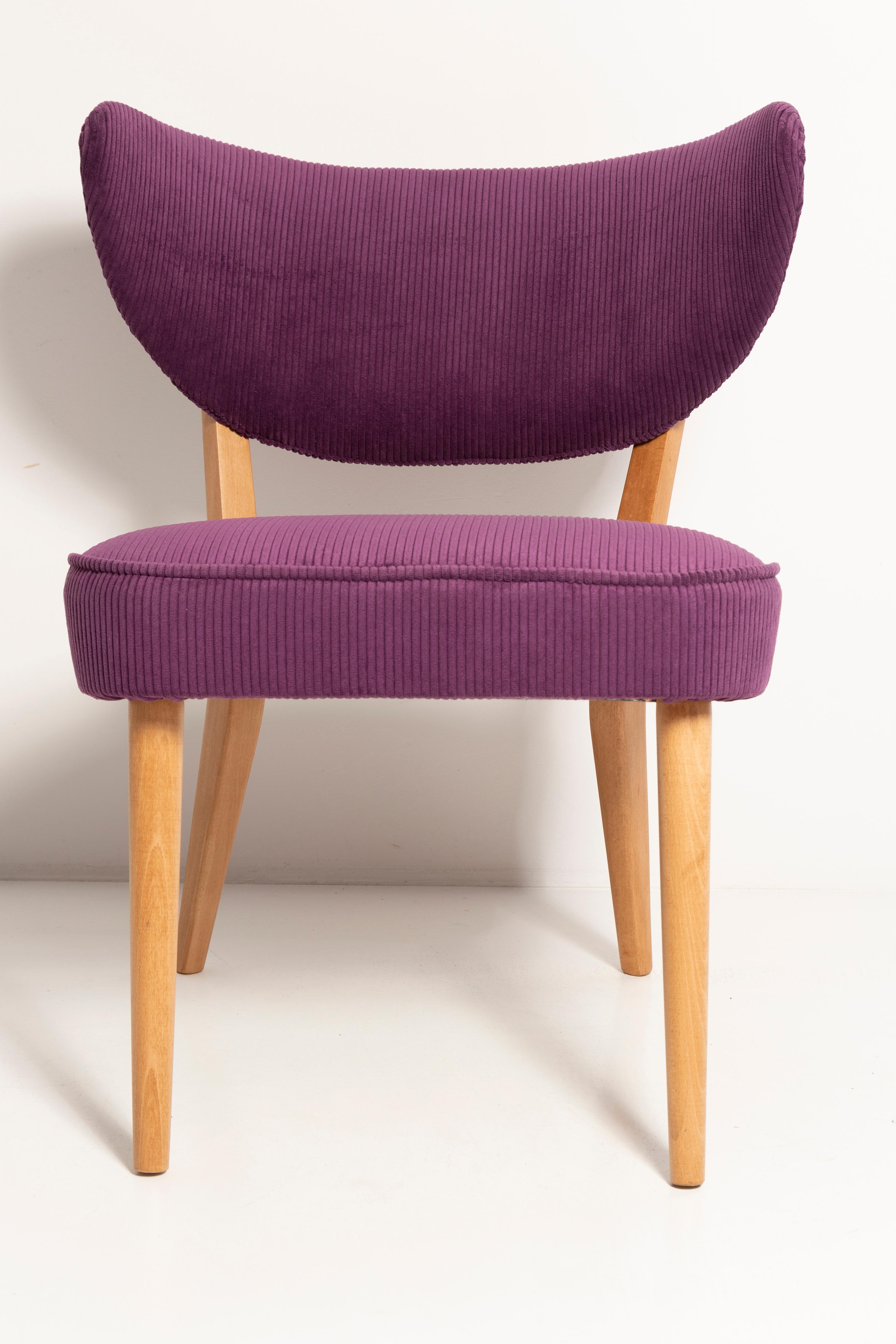 Pair of Midcentury Style Violet Velvet Club Chairs, by Vintola Studio, Europe For Sale 3
