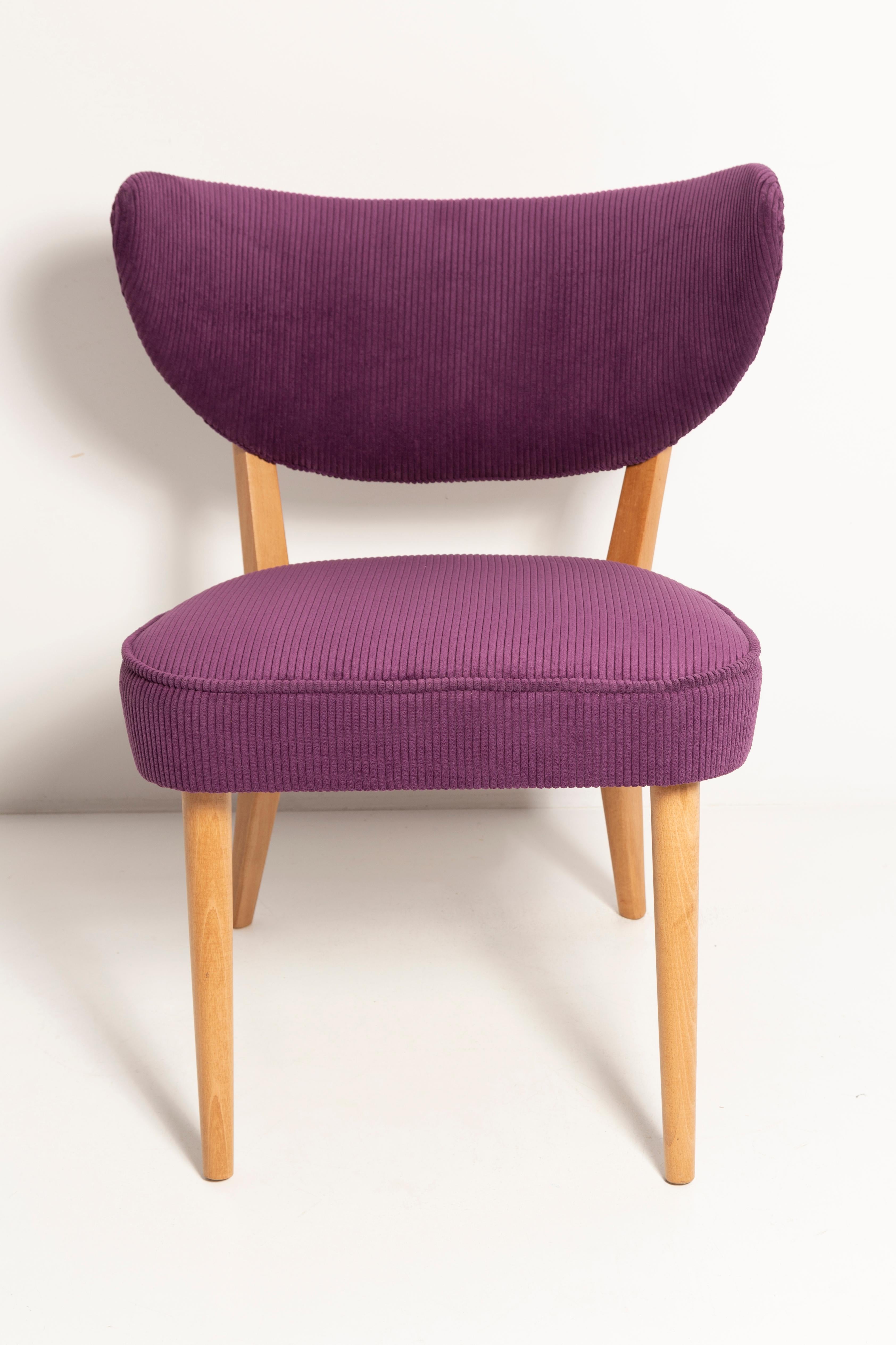 Pair of Midcentury Style Violet Velvet Club Chairs, by Vintola Studio, Europe For Sale 4